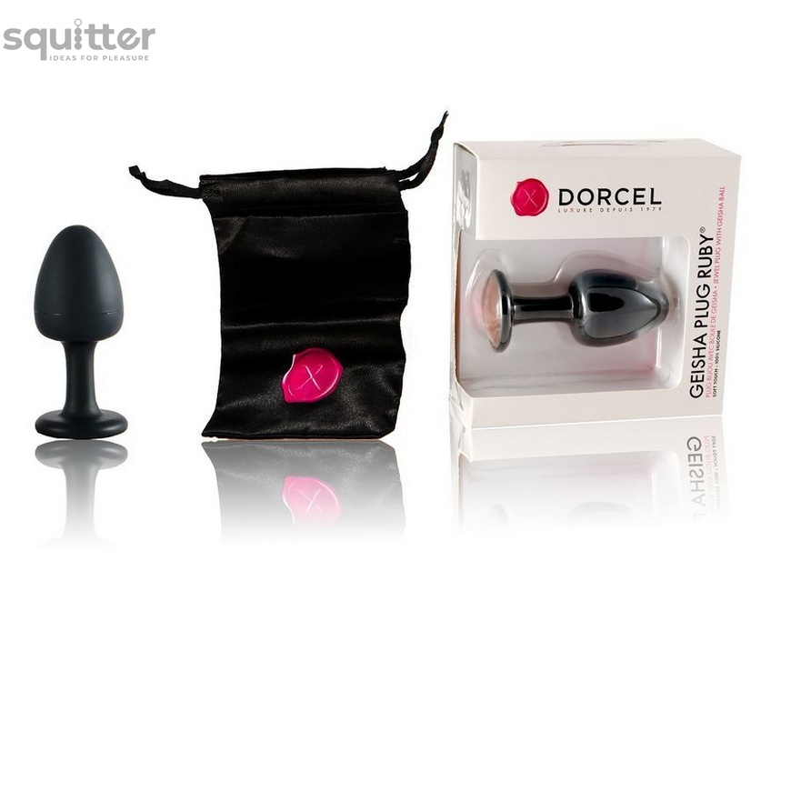 Анальная пробка Dorcel Geisha Plug Ruby L с шариком внутри, создает вибрации, макс. диаметр 4см MD1311 фото