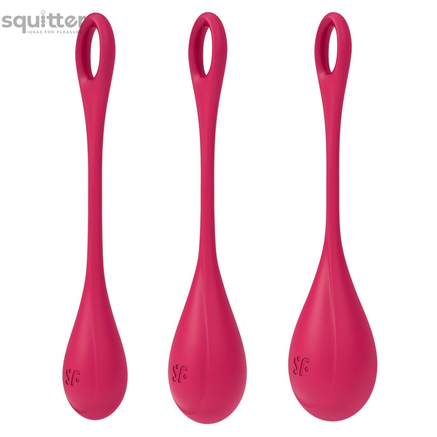 Набір йоні намистин Satisfyer Yoni Power 1 Red, діаметр 2-2,5-3см, вага 22-46-74гр SO5547 фото