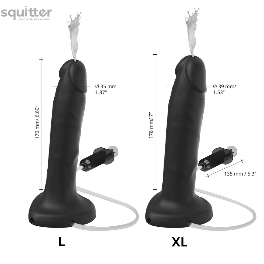 Фалоімітатор, що кінчає Strap-On-Me SQUIRTING CUM DILDO REALISTIC Black XL SO9017 фото