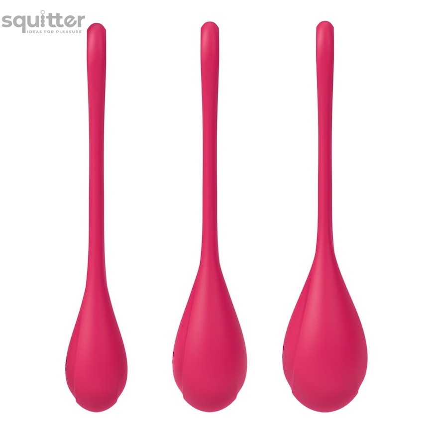 Набір йоні намистин Satisfyer Yoni Power 1 Red, діаметр 2-2,5-3см, вага 22-46-74гр SO5547 фото