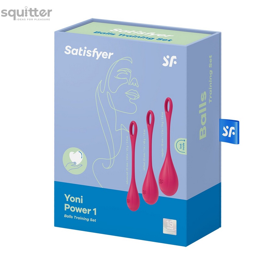 Набір йоні намистин Satisfyer Yoni Power 1 Red, діаметр 2-2,5-3см, вага 22-46-74гр SO5547 фото