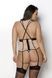 Корсет із пажами Passion VIENA CORSET 4XL/5XL, beige, контрастний, бантики, вставка-сітка, стрінги SO7113,2 - інтернет-магазин інтимних товарів Squitter