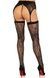 Комплект Leg Avenue Lace thigh highs & garterbelt, One Size, чорний, панчохи та пояс з пажами SX1059,4 - інтернет-магазин інтимних товарів Squitter