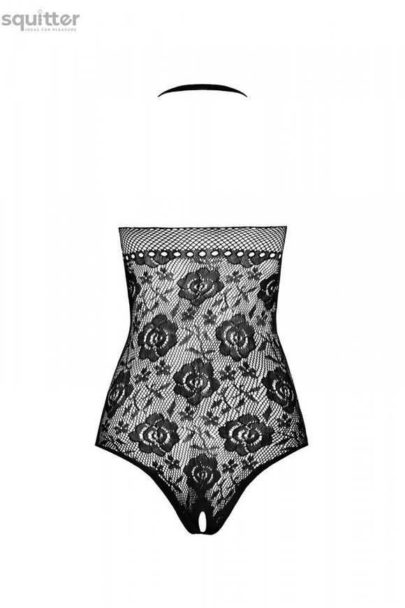Бодістокінг з імітацією корсетної шнурівки Passion BS094 One Size, white, квітковий візерунок, з дос SO8925 - онлайн-сексшоп Сквітер