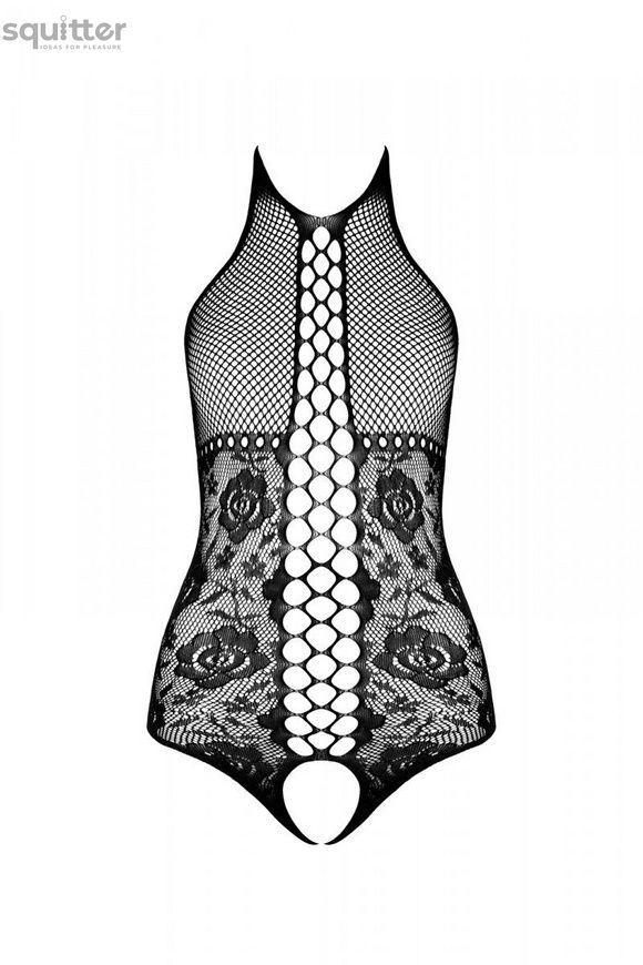 Бодістокінг з імітацією корсетної шнурівки Passion BS094 One Size, white, квітковий візерунок, з дос SO8925 - онлайн-сексшоп Сквітер