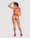 Ажурный бодистокинг с эффектом шнуровки Obsessive B120 teddy red S/M/L, красныйSO7208,4 - интернет-магазин интимных товаров Squitter