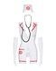 Еротичний костюм медсестри Obsessive Emergency dress S/M, white, сукня, стринги, рукавички, чепчик, стетоскоп SO7704,2 - інтернет-магазин інтимних товарів Squitter