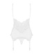 Сатиновий мереживний корсет Obsessive 810-COR-2 babydoll & thong S/M, білий, корсет, танга SO7158 фото 6