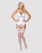 Сатиновий мереживний корсет Obsessive 810-COR-2 babydoll & thong S/M, білий, корсет, танга SO7158 фото 3