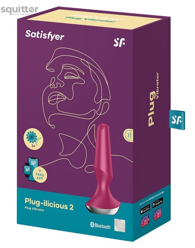 Анальна смарт-вібропробка Satisfyer Plug-ilicious 2 Berry SO5443 - онлайн-сексшоп Сквітер