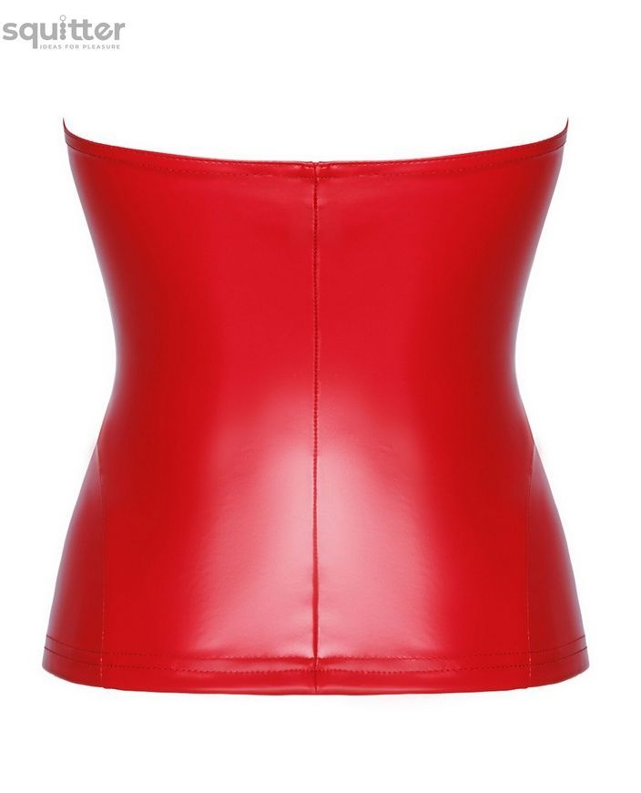 Корсет Noir Handmade F355 Red powerwetlook corset - S SX2025 - онлайн-сексшоп Сквітер