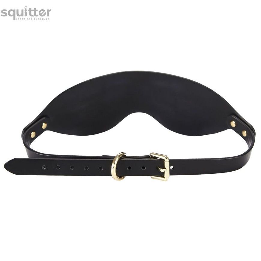 Розкішна маска на очі Zalo Blindfolds Black, натуральна шкіра SO8231 - онлайн-сексшоп Сквітер
