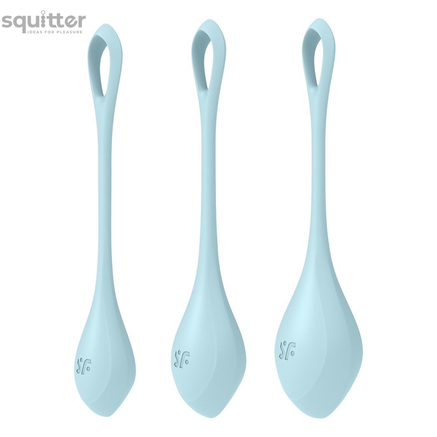 Набор йони бусин Satisfyer Yoni Power 2 Light Blue, диаметр 2-2,5-3см, вес 22-44-73гр SO5548 фото