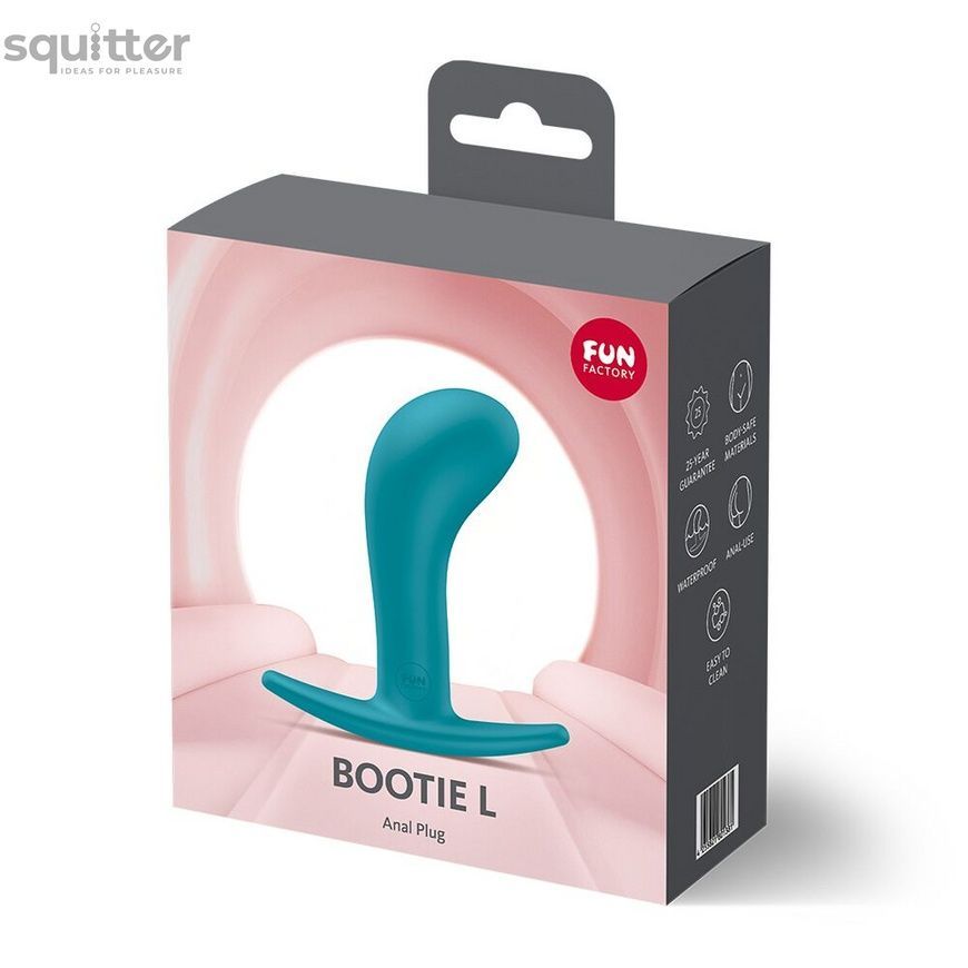 Анальна пробка Fun Factory BOOTIE L Aquamarine, діаметр 3,8 см, тонкий обмежувач SX3667 - онлайн-сексшоп Сквітер