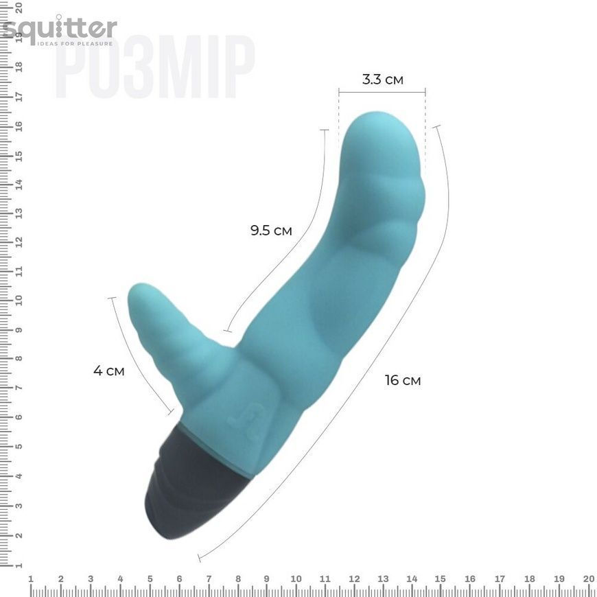 Вібратор рельєфний Adrien Lastic Cyclone Blue зі стимуляцією точки G, два мотори AD10795 - онлайн-сексшоп Сквітер