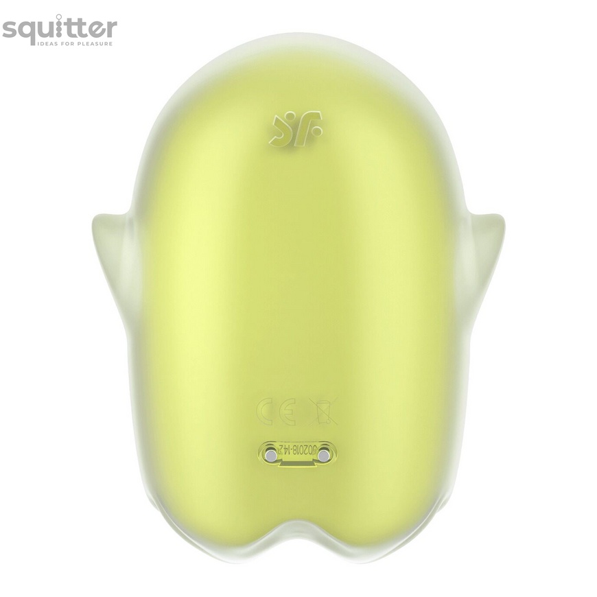 Вакуумний кліторальний стимулятор із вібрацією Satisfyer Glowing Ghost Yellow SX0543 фото