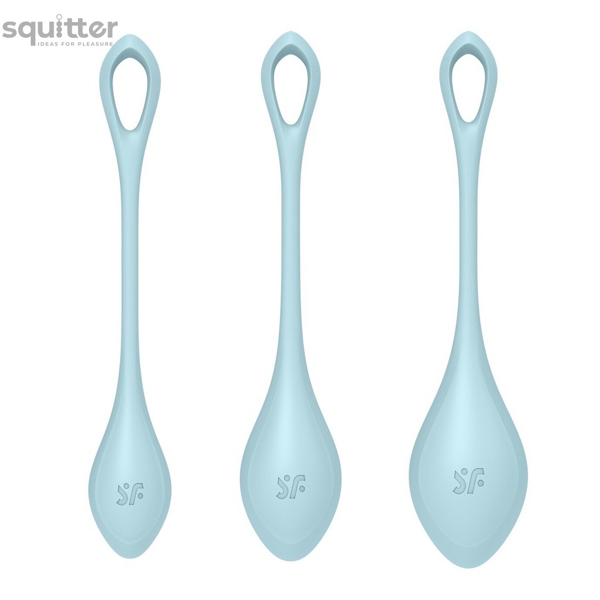 Набор йони бусин Satisfyer Yoni Power 2 Light Blue, диаметр 2-2,5-3см, вес 22-44-73гр SO5548 фото