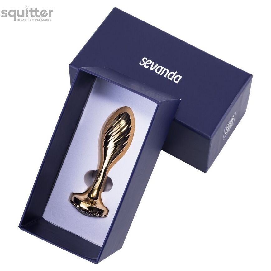 Металева анальна пробка LOCKINK SEVANDA Pearl Pear-shape Anal Plug, зі штучною перлиною SX0887 - онлайн-сексшоп Сквітер