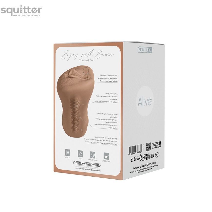 Мастурбатор-вагіна Alive Emma Super Realistic Masturbator M Caramel SX3131 - онлайн-сексшоп Сквітер