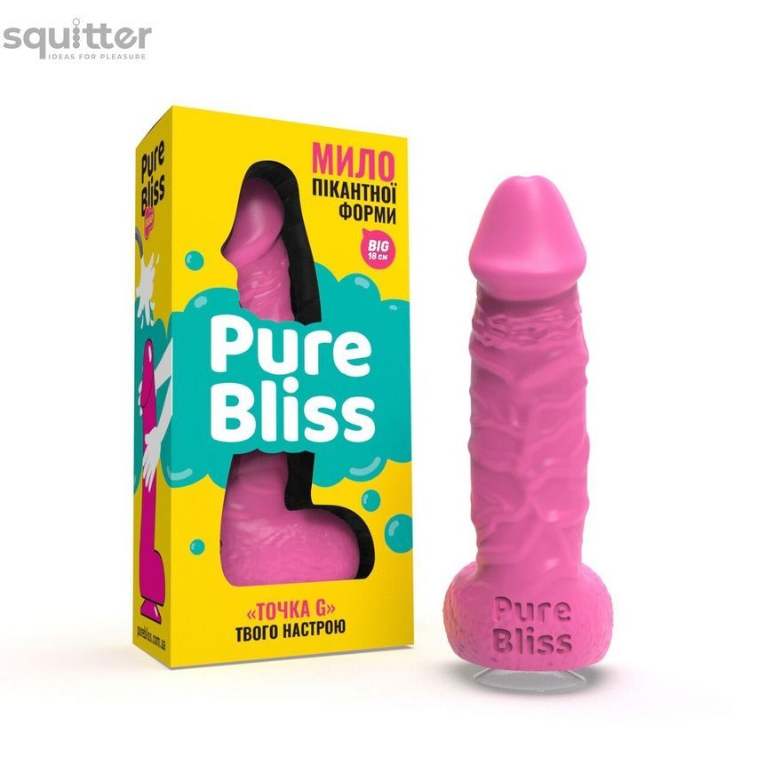 Крафтовое мыло-член с присоской Pure Bliss BIG Pink, натуральное SO6364 - онлайн-сексшоп Сквитер
