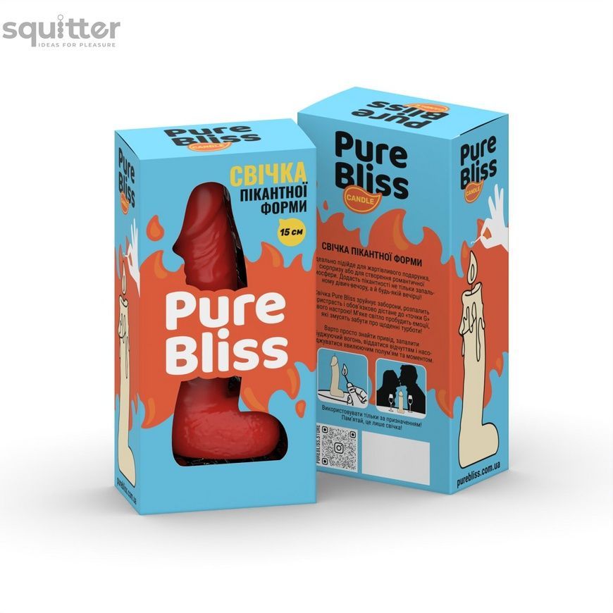 Свічка у вигляді члена Pure Bliss MINI Red 15 см SX1646 - онлайн-сексшоп Сквітер