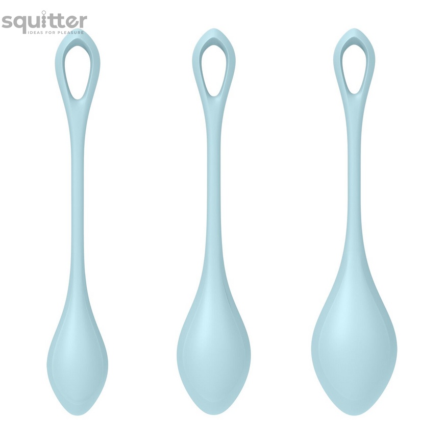 Набір йоні намистин Satisfyer Yoni Power 2 Light Blue, диаметр 2-2,5-3см, вес 22-44-73гр SO5548 фото