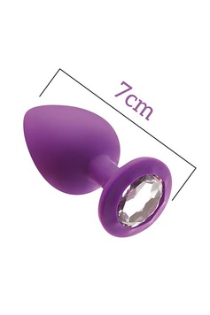 Анальная пробка с кристаллом MAI Attraction Toys №47 Purple, длина 7см, диаметр 2,8см SO4625 фото