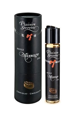 Масажна олія Plaisirs Secrets Chocolate (59 мл) з афродизіаками, їстівна, подарункове паковання SO1836 - онлайн-сексшоп Сквітер