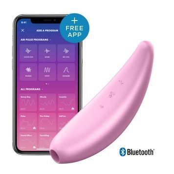 Мощный вакуумный клиторальный стимулятор Satisfyer Curvy 3+ с управлением через интернет SO3893 - онлайн-сексшоп Сквитер