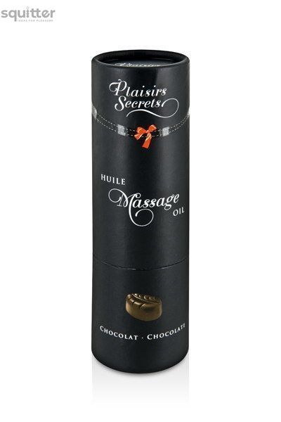 Масажна олія Plaisirs Secrets Chocolate (59 мл) з афродизіаками, їстівна, подарункове паковання SO1836 - онлайн-сексшоп Сквітер