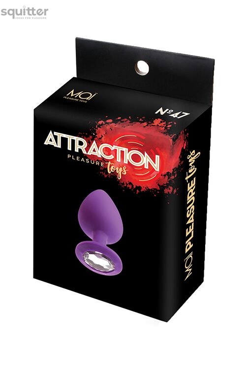 Анальная пробка с кристаллом MAI Attraction Toys №47 Purple, длина 7см, диаметр 2,8см SO4625 фото