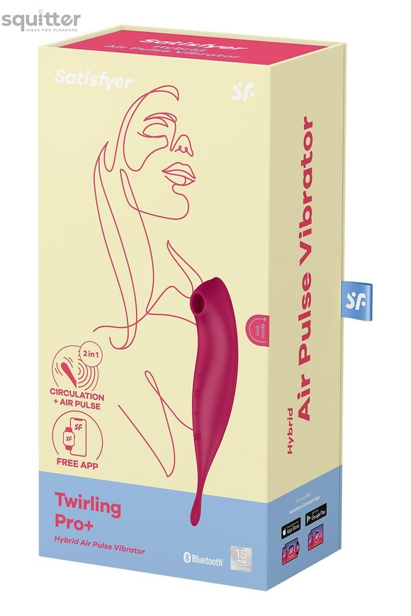 Вакуумний вібратор Satisfyer Twirling Pro+ dark red SO6715 фото