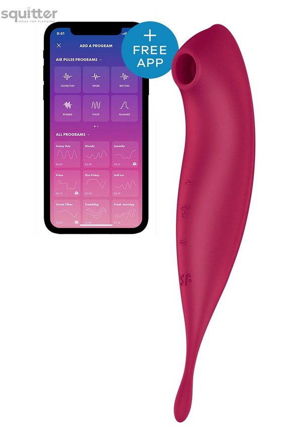 Вакуумний вібратор Satisfyer Twirling Pro+ dark red SO6715 фото