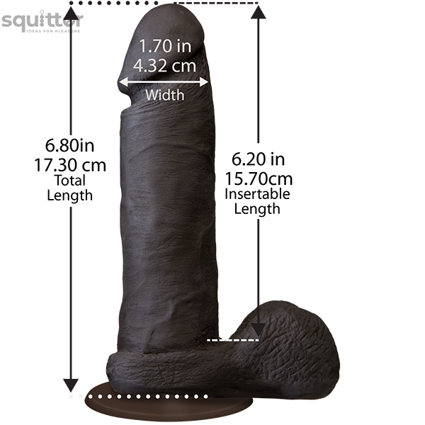 Фалоімітатор Doc Johnson The Realistic Cock 6 inch Black - ULTRASKYN, Vac-U-Lock, діаметр 4,3 см SO2790 фото