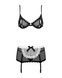 Эротический костюм горничной Obsessive Maidme set 5pcs L/XL, бюстгальтер, пояс с фартуком, чулки, стSO7291,5 - интернет-магазин интимных товаров Squitter