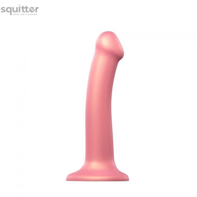 Насадка для страпона Strap-On-Me Mono Density Dildo Rose M, диам. 3,3см, однослойный силикон, гибкий SO3568 фото