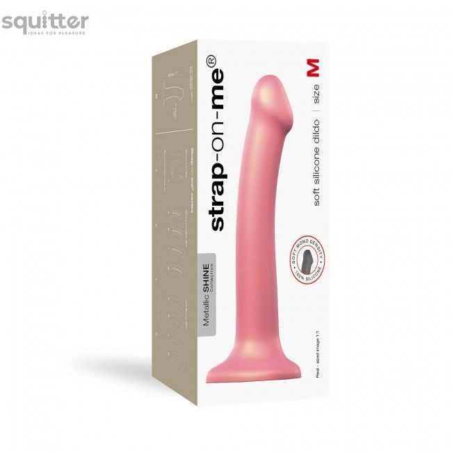 Насадка для страпону Strap-On-Me Mono Density Dildo Rose M, діам. 3,3 см, одношаровий силікон, гнучк SO3568 фото