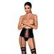 Пояс-корсет з екошкіри Passion CELINE SET S/M, black, шнурівка, знімні пажі для панчіх, стрінги SO6410,1 - інтернет-магазин інтимних товарів Squitter