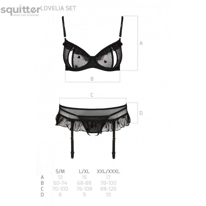 Сексуальный комплект с поясом для чулок LOVELIA SET black S/M - Passion SO4778 - онлайн-сексшоп Сквитер