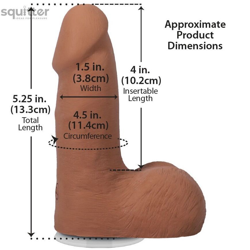 Фалоімітатор Doc Johnson The Realistic Cock ULTRASKYN - 5 Inch with Balls Caramel SX4475 - онлайн-сексшоп Сквітер