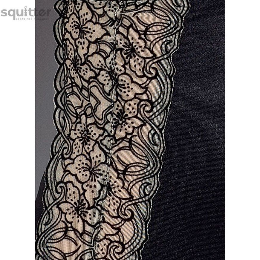 Сорочка приталенная с чашечками MONTANA CHEMISE black XXL/XXXL - Passion Exclusive, трусики PS23005 - онлайн-сексшоп Сквитер