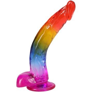 Фалоімітатор Doc Johnson Crystal Jellies - 9.5 Inch Dildo - Rainbow SX4433 - онлайн-сексшоп Сквітер