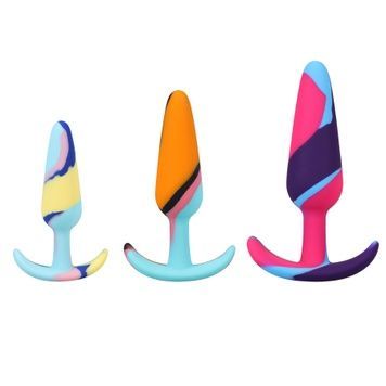 Набір анальних пробок Doc Johnson Mood Naughty 1 Kaleidoscope Trainer Set SX4493 - онлайн-сексшоп Сквітер