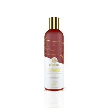 Натуральное массажное масло DONA Recharge - Lemongrass & Gingerl (120 мл) с эфирными маслами SO2628 - онлайн-сексшоп Сквитер