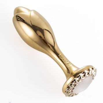 Металева анальна пробка LOCKINK SEVANDA Pearl Rose-shape Anal Plug, зі штучною перлиною SX0888 - онлайн-сексшоп Сквітер