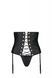 Пояс-корсет з екошкіри Passion CELINE SET with Open Bra 6XL/7XL, black, шнурівка, пажі, стрінги SO7064,3 - інтернет-магазин інтимних товарів Squitter