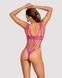 Сетчатый бодистокинг с продольными вырезами Obsessive B121 teddy S/M/L, розовыйSO7209,2 - интернет-магазин интимных товаров Squitter