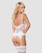 Сатиновый кружевной корсет Obsessive 810-COR-2 babydoll & thong L/XL, белый, корсет, танга SO7159 фото 2