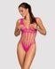 Сетчатый бодистокинг с продольными вырезами Obsessive B121 teddy S/M/L, розовыйSO7209,1 - интернет-магазин интимных товаров Squitter