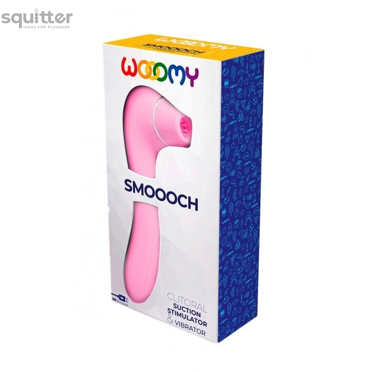 Вакуумний стимулятор з вібрацією Wooomy Smoooch Pink Clitoral Suction & Vibration, 10х2 режимів SO7409 фото